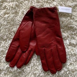 NWT Banana Republic Red Leather Gloves Size Large